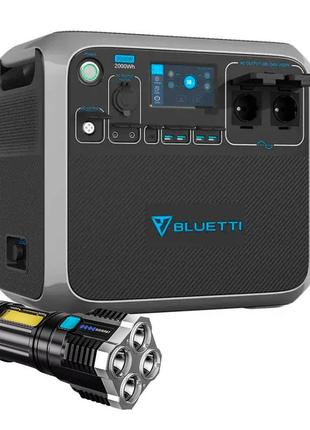 Зарядная станция универсальная bluetti ac200p 2000w (электростанция, ups, ибп) + с фонарем ручным