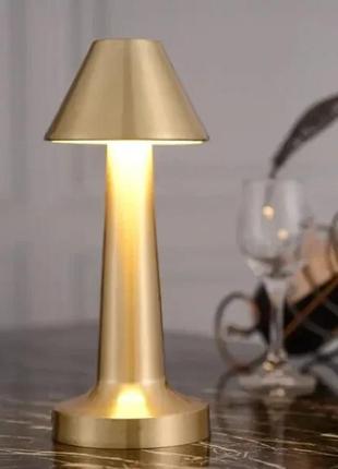 Настільна лампа металева з акумулятором table lamp настільна сенсорна led-лампа, натуральна, функціональна