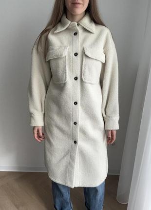 Трендове пальто тедді h&m шубка
