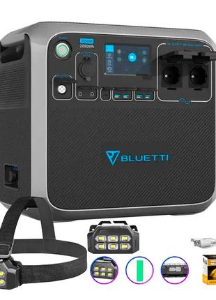 Зарядная станция универсальная bluetti ac200p 2000w (электростанция, ups, ибп) + с фонариком налобным