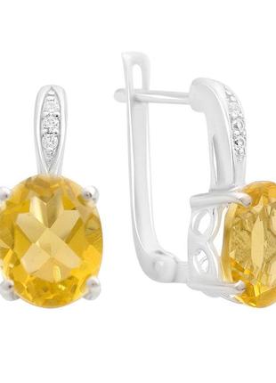 Серебряные серьги silverthin с цитрином nano 5.378ct (2170457)