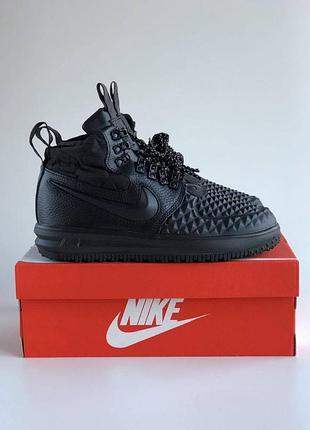 Кроссовки зимние мех nike air force lf1 duckboot 17 black winter fur