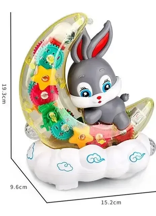 Детский музыкальный ночник зайка на луне moon rabbit детская игрушка с подсветкой и...