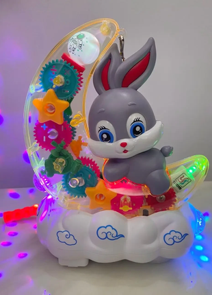 Детский музыкальный ночник зайка на луне moon rabbit детская игрушка с подсветкой и...