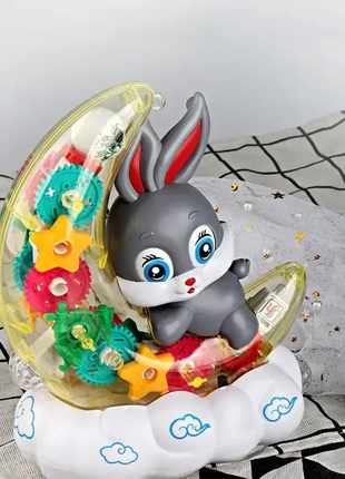 Детский музыкальный ночник зайка на луне moon rabbit детская игрушка с подсветкой и...