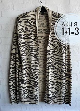 Кардиган h&m с анималистичным принтом шерсть