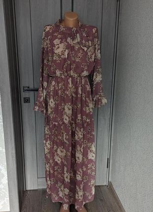 Довге шифонове плаття 250 грн