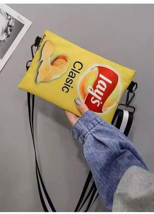 Сумка-клатч lays через плече. сумка-конверт жовта. клатч-гаманець для дівчинки.
