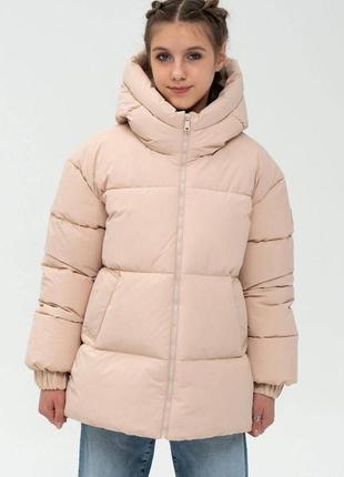 Куртка зимняя бежевого цвета "rita" (146 см.)  nestta