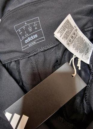 Женская стрейчевые укороченные брюки на высокой посадке adidas7 фото