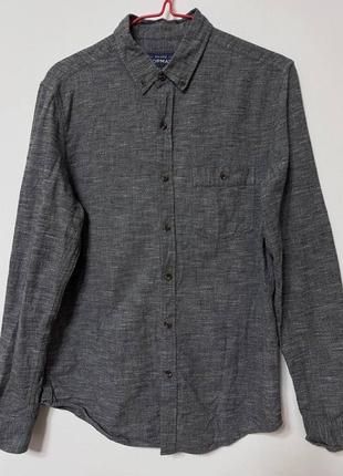 Сорочка чоловіча сіра класична повсякденна topman , розмір s - m.