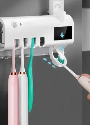 Тримач-диспенсер для зубної пасти та щіток toothbrush sterilizer автоматичний4 фото