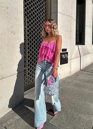 Джинси  z1975 wide leg mid rise zara