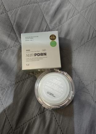 Солнцезащитный сияющий кушон vt cosmetics pdrn essence glow sun pact spf50+ pa++++ 10g