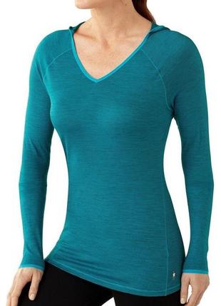 Термофутболка smartwool women nts micro 150 pattern hoody xs голубой