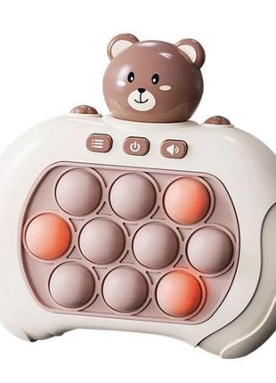 Электронный поп ит портативный 4 режима и подсветка игрушка антистресс pop it pro sv toys мишка (640)