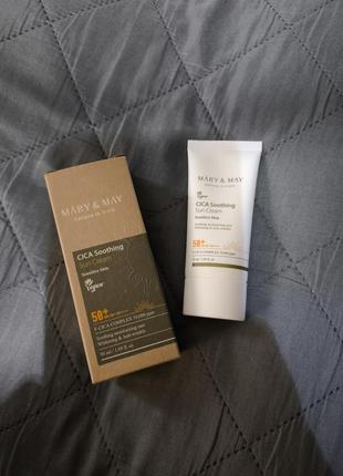 Mary&may cica soothing sun cream spf50+ pa++++ солнцезащитный крем с центеллой 50 мл
