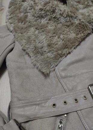Утепленная дубленка косуха river island на меху, теплая удлиненная косуха - авиатор xs-s-m8 фото