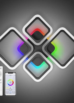 Люстра светодиодная 517 xlight rgb с пультом 90вт черный (02033)