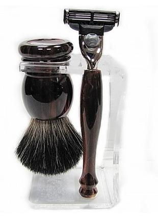 Набір для гоління з помазком hans baier 75112 gillette mach 3 коричневий