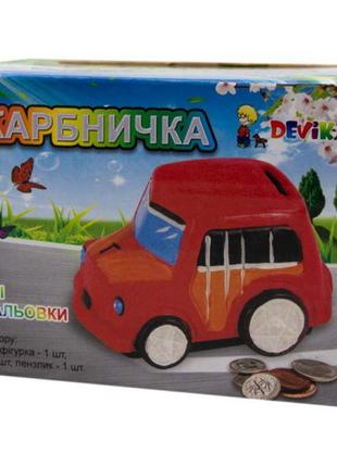 Ігровий набір для дитячої творчост з кераміки "літачок"- 4 фарби, 1 пензлик, коробка 12,5*7,8*9 см l