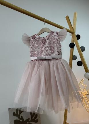 Платье пышное пудра 3-5 лет