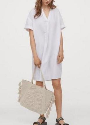 Разушное льняное платье-рубашка платье лен h&m(, zara)