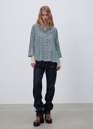 Рубашка лен zara оригинал р.м 2