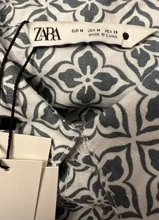 Рубашка лен zara оригинал р.м 10