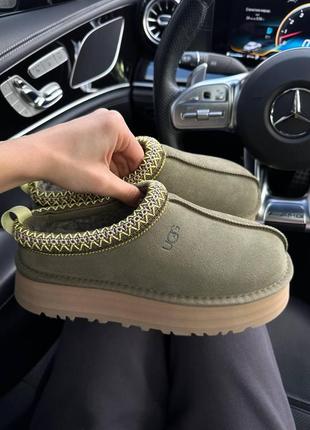 Женские бежевые замшевые угги ugg tasman platform khaki х угг тасмен 36