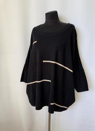 Ulla popken джемпер кофта черная свитерок обьемный вискоза батал туника