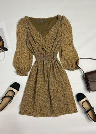 Осеннее платье в цветочки от zara