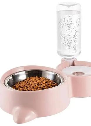 Кормушка с поилкой для домашних животных dog & cat bowl | посуда для собак и кошек3 фото