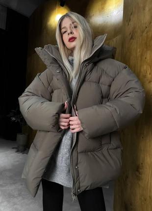 Женский трендовый объемный пуховик
