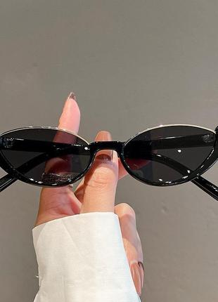 Ретро маленькі сонцезахисні окуляри в напіврамці жіночі котяче око модні сучасні окуляри