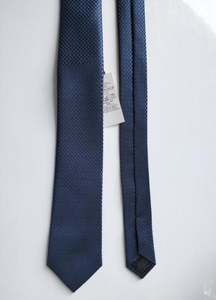 Новый мужской галстук синий узкая классическая2 фото