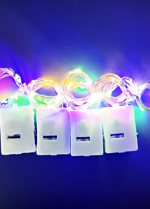Гирлянда светодиодная капля росы нить 3 метра 30 led на 3 батарейках ag13(lr44) 3 режима, rgb.