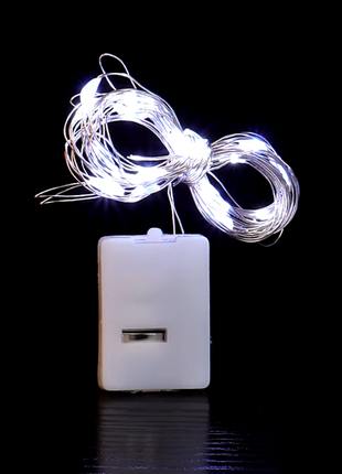 Гирлянда светодиодная капля росы нить 3 метра 30 led на 3 батарейках ag13(lr44) холодный белый.