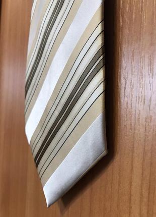 Галстук бежевый серебристо серый кремовый белый золотисто коричневый шоколадный с переливом romul4 фото
