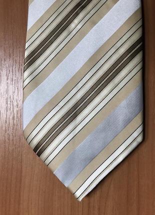 Галстук бежевый серебристо серый кремовый белый золотисто коричневый шоколадный с переливом romul5 фото