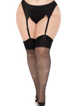 Luxe панчохи класичні з блискітками стрази plus size usa xl-2xl