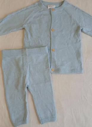 Вязаный мягенький костюм комплект для новорожденного 0-3