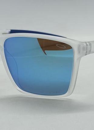 Oakley очки мужские солнцезащитные голубые зеркальные в прозрачной оправе