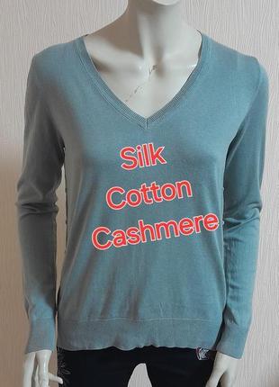 Красивая кофта серого цвета из смеси шёлка, хлопка и кашемира massimo dutti