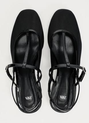 Чорні балетки туфлі в сіточку zara - розміри 37,38,39