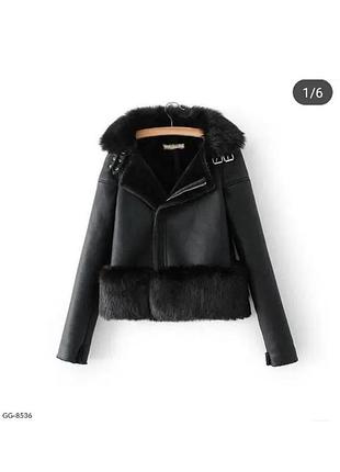 Дублянка косуха зі штучним хутром2 фото