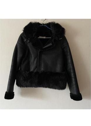 Дублянка косуха зі штучним хутром4 фото