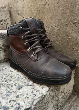 Утеплённые кожаные ботинки timberland waterproof 🔥оригинал