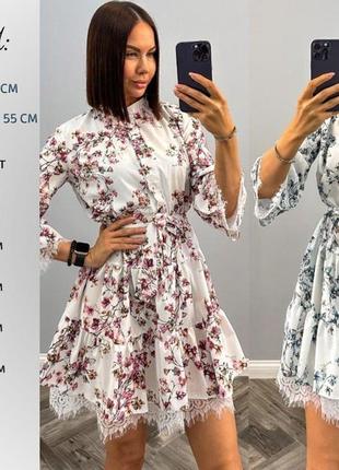 Жіноча сукня сорочка sv- 4/44/0041 плаття софт вільного крою квітковий принт (s, m, l, xl  розміри )