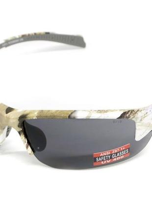 Очки защитные global vision hercules-7 white camo (gray), серые в камуфлированной оправе
